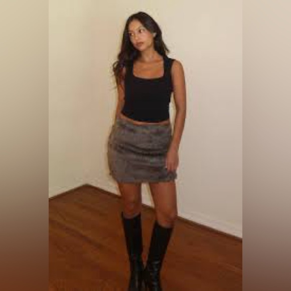 J. McLaughlin Bree Faux Fur Minj Skirt, Sz 0 - NWOT